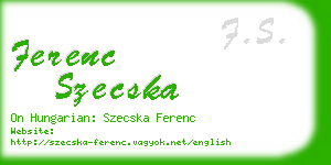 ferenc szecska business card